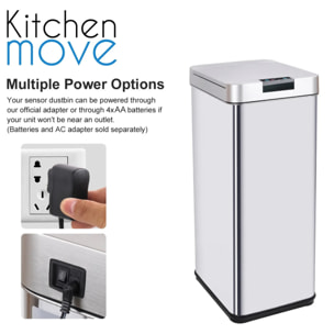 Poubelle automatique inox PARKSIDE argent 50L