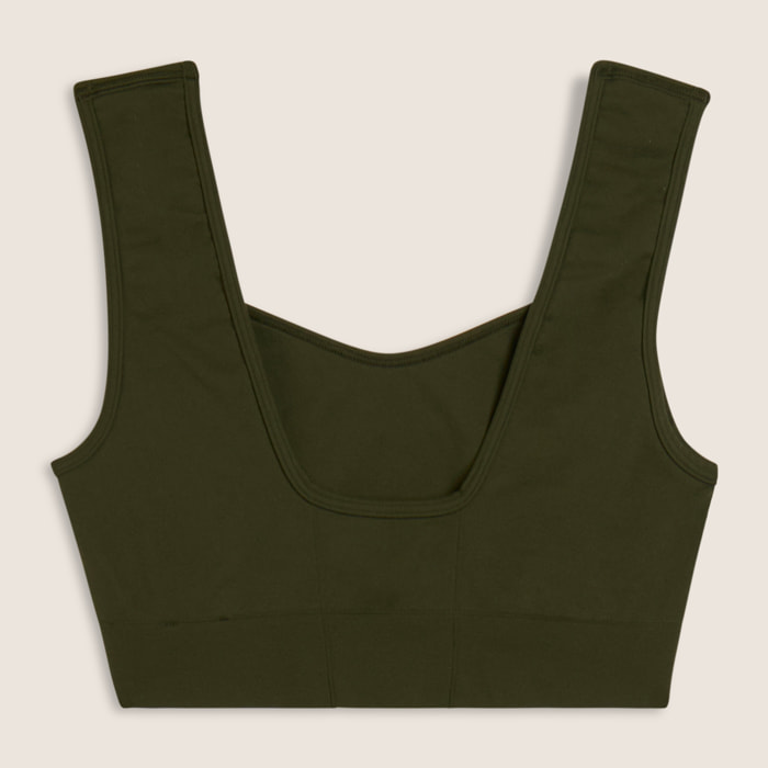 Top sportivo seamless con scollo a cuore e supporto leggero