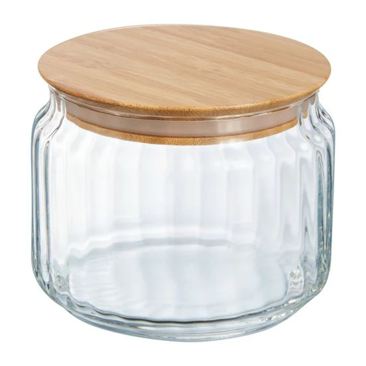 Pot de conservation 0.5L en verre avec couvercle bambou - Nova Jar - Luminarc