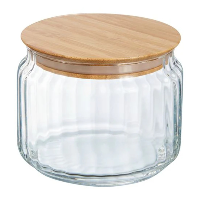 Pot de conservation 0.5L en verre avec couvercle bambou - Nova Jar - Luminarc