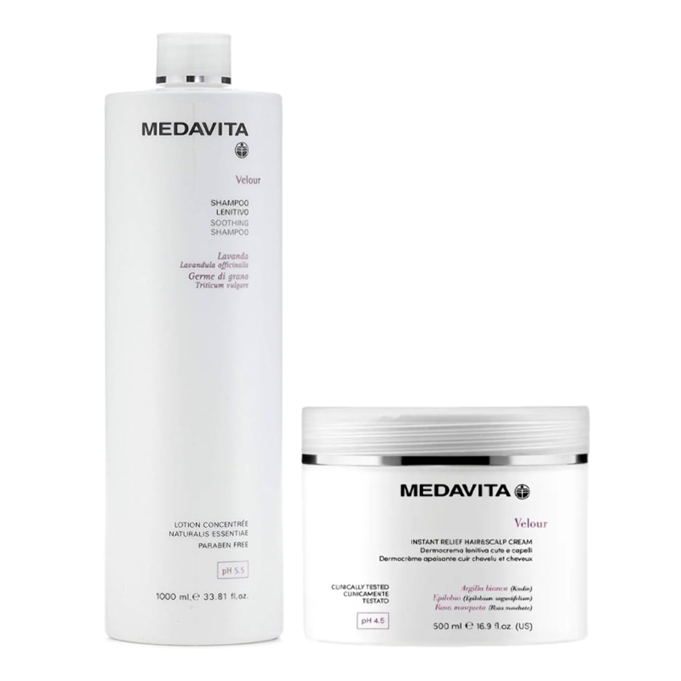 MEDAVITA Kit Velour Hair & Scalp Cream 500ml + Shampoo 1000ml