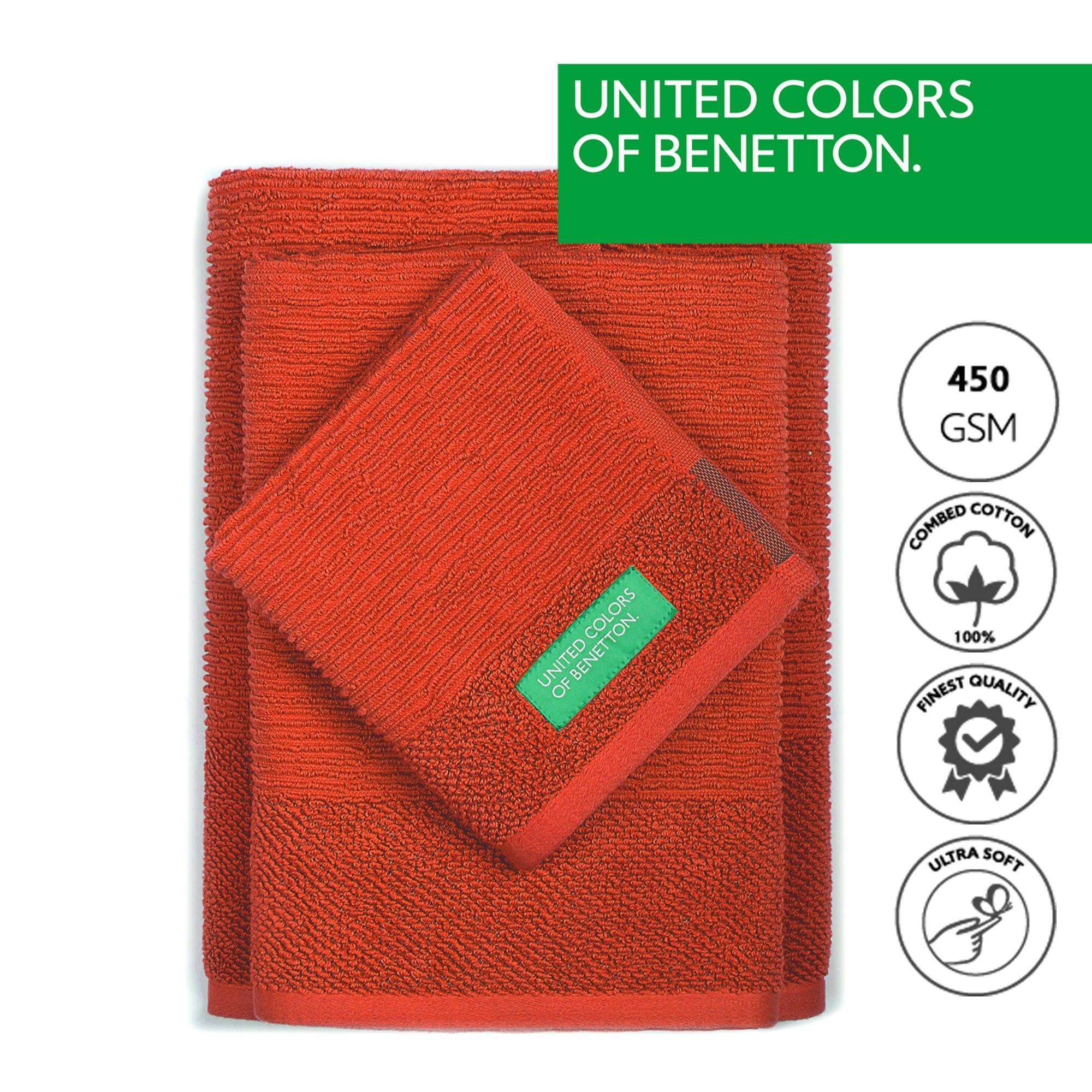 Albornoz algodón + set 3pc toallas de baño 'rainbow' en naranja