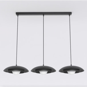 Lampada a sospensione SKIN in acciaio nero e vetro