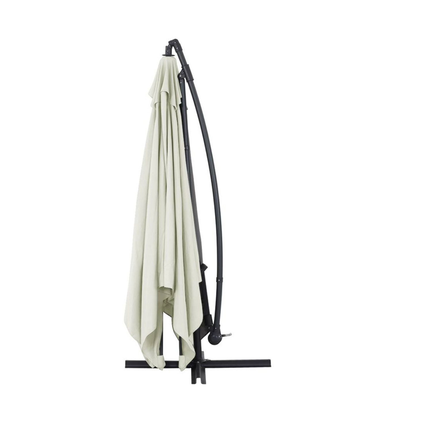 Parasol jardin déporté Alu "Ilios 3" - Carré - 3 x 3 m - Ecru - Dalles incluses