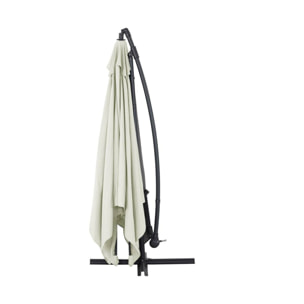 Parasol jardin déporté Alu "Ilios 3" - Carré - 3 x 3 m - Ecru - Dalles incluses