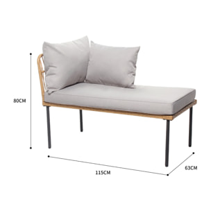 Salon de jardin d'angle 3 places effet rotin - ANDRIA