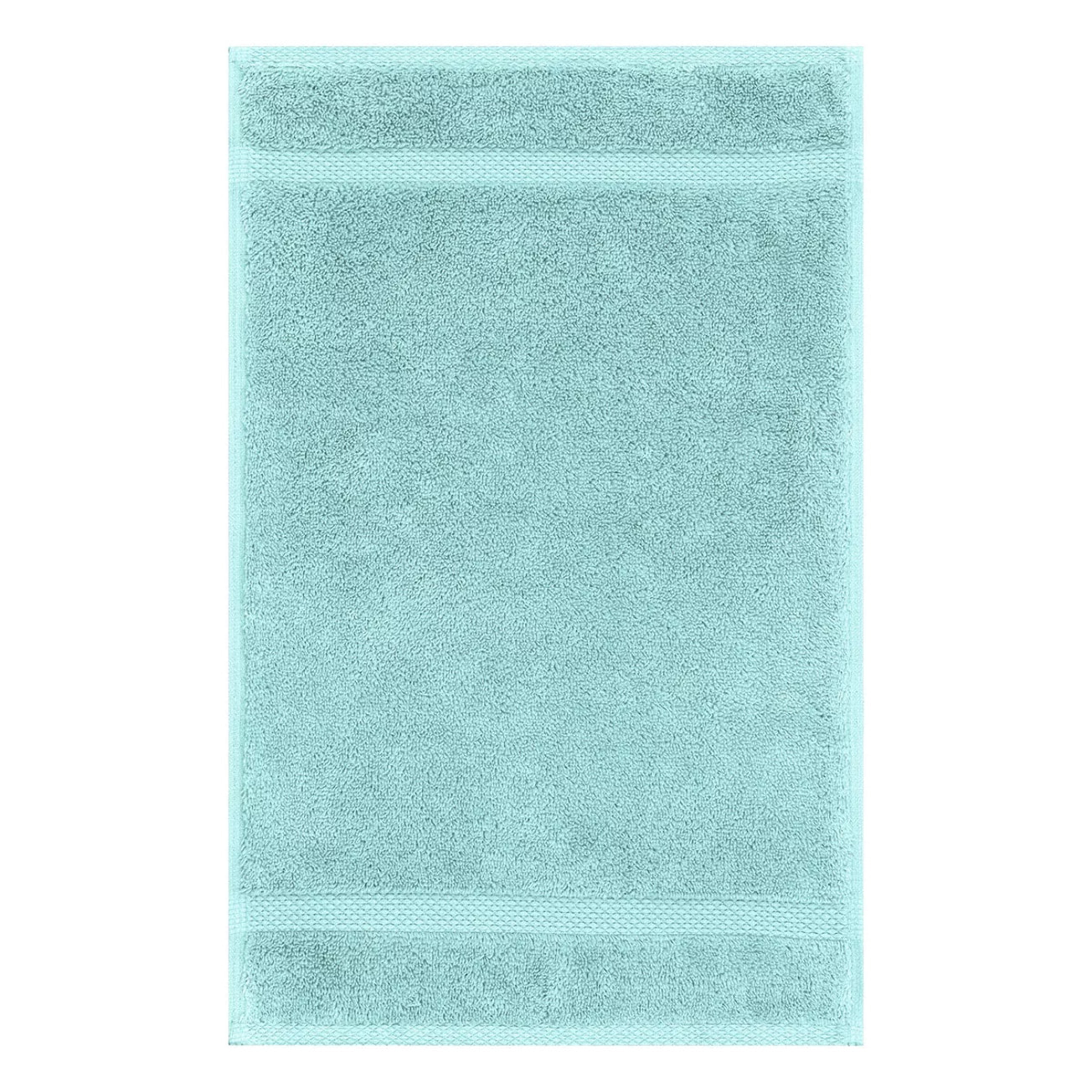 Serviette invites pur coton 550 g/m² uni bleu Elea curacao