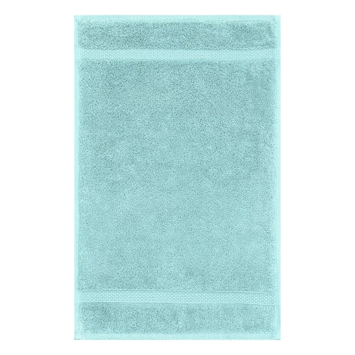 Serviette invites pur coton 550 g/m² uni bleu Elea curacao