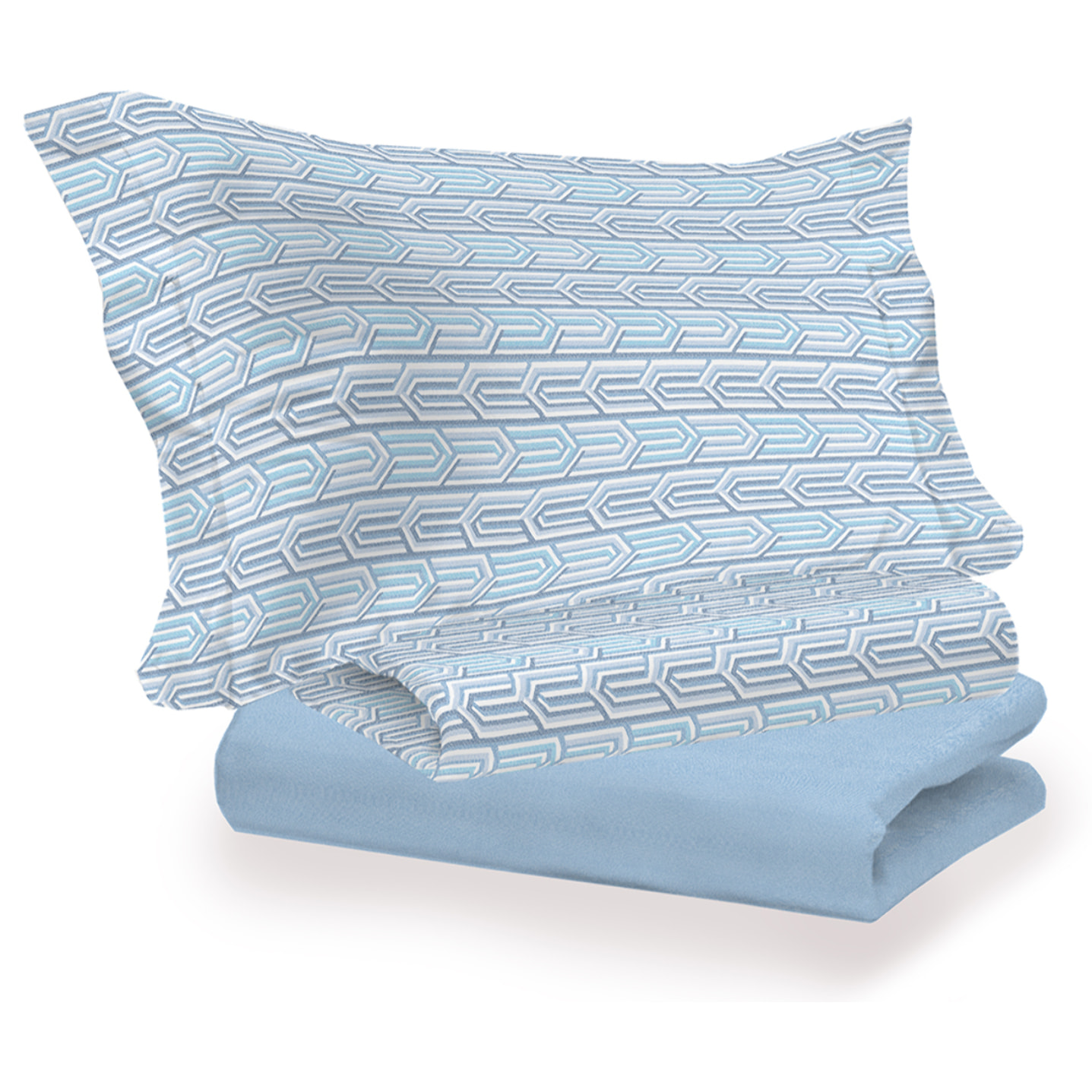 Completo letto henry azzurro in cotone 100% cotone