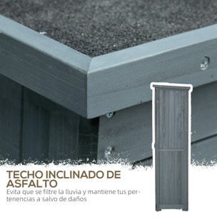 Cobertizo de Madera Caseta de Madera 0,31 m² 87x46,5x160 cm Armario Exterior de Madera con 2 Puertas y 2 Estantes Interior para Patio Terraza Gris