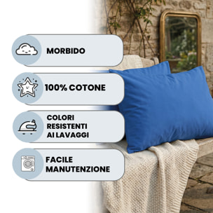COPPIA FEDERE MAX COLOR, 100% Cotone, Made in Italy - BLU ROYAL