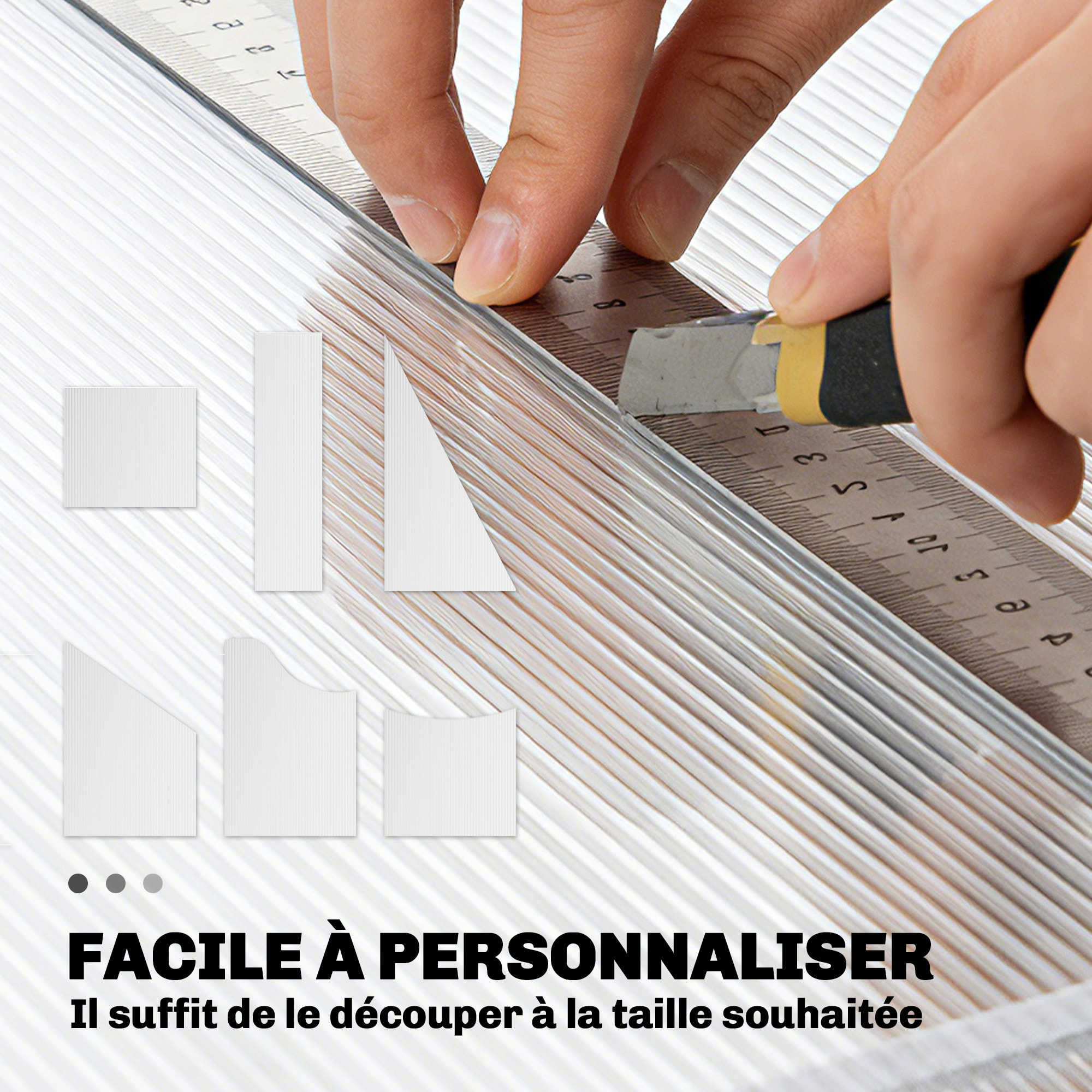 Lot de 10 panneaux polycarbonate alvéolaire 4 mm transparent dim. 120L x 60l cm