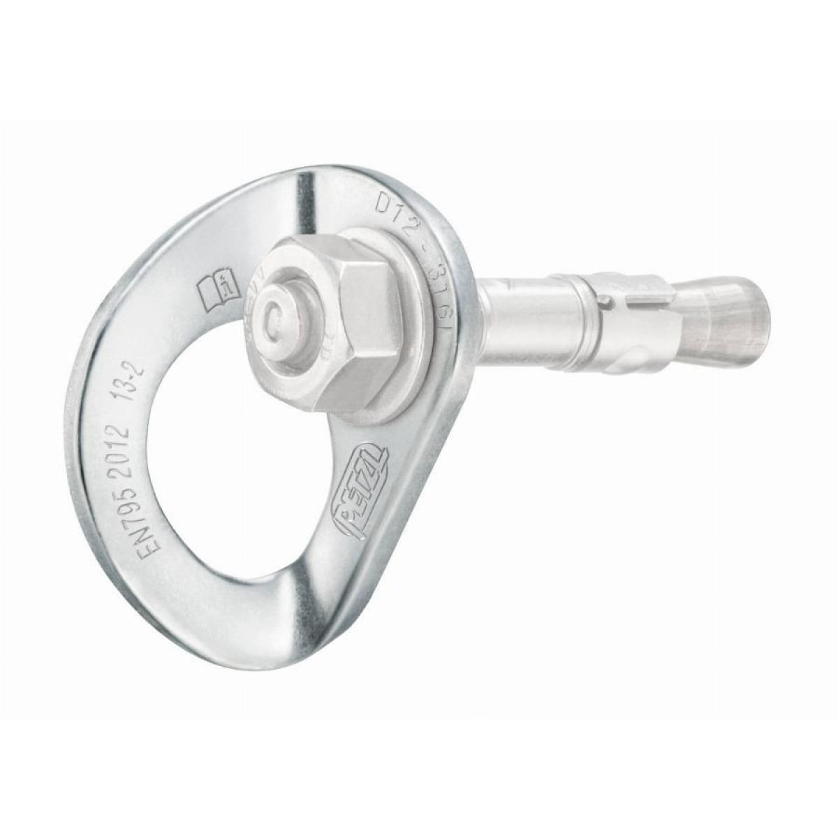 Plaquettes d'amarrage coeur stainless steel PETZL - Goujon 10mm - P36AS10