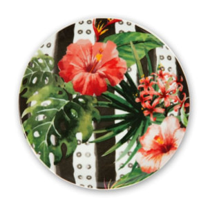 Set de 6 assiettes apéritif en porcelaine Excelsa – Tropical Chic, Multicolore