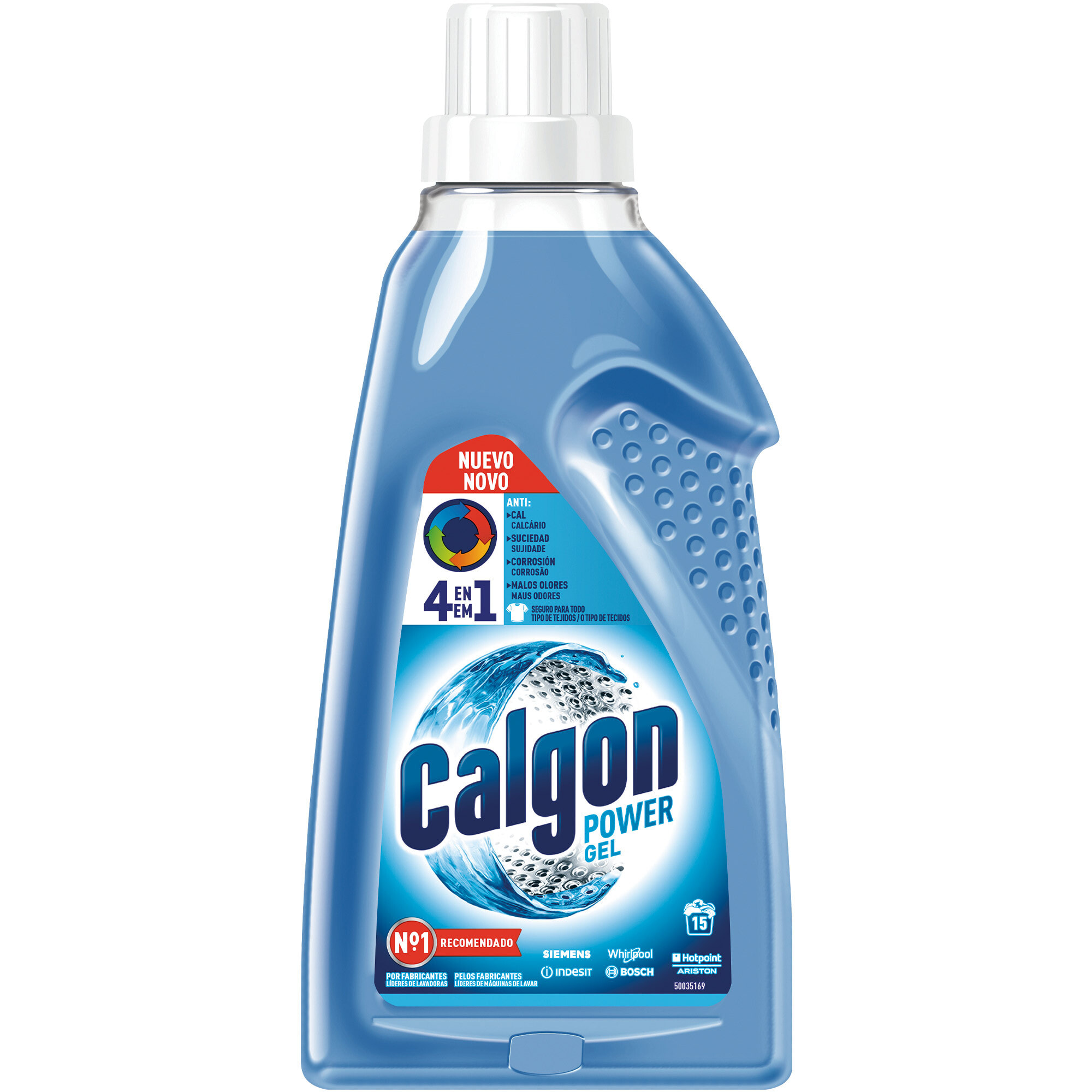 Calgon Power Gel - Antical para la Lavadora, Elimina Olores y Suciedad, en Formato Gel, 750 ml