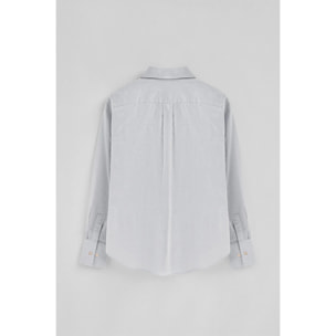 Camisa de rayas azul marino de corte regular con logo Rigby Go