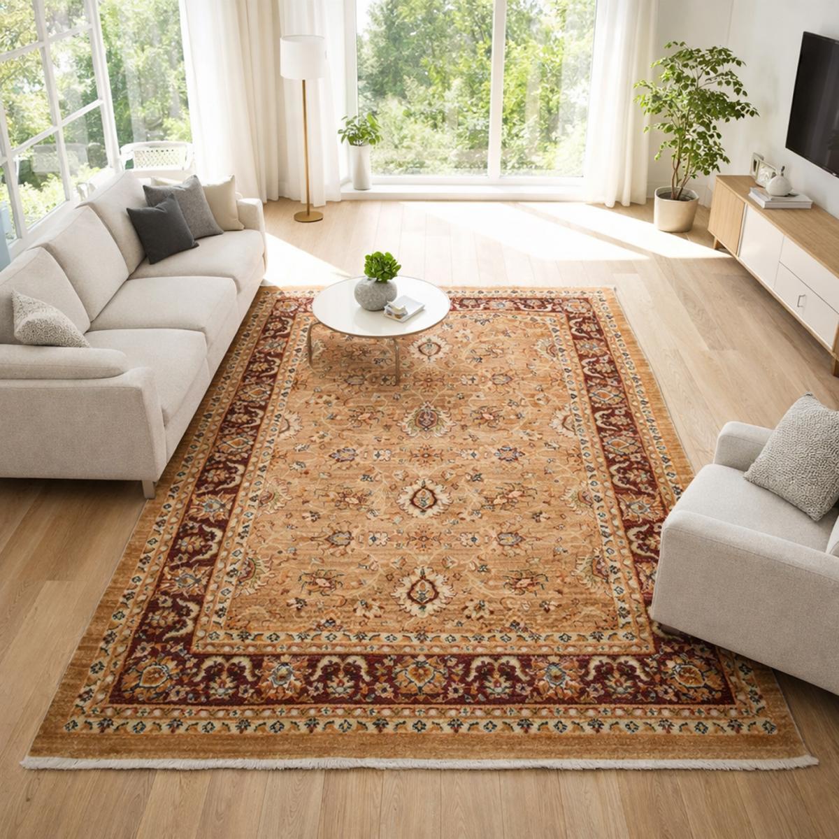 Tapis épais de 120x180 aux motif floraux traditionnels orientaux