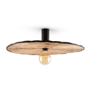 COSTAS 600 H140 Aplique/plafón negra/ratán