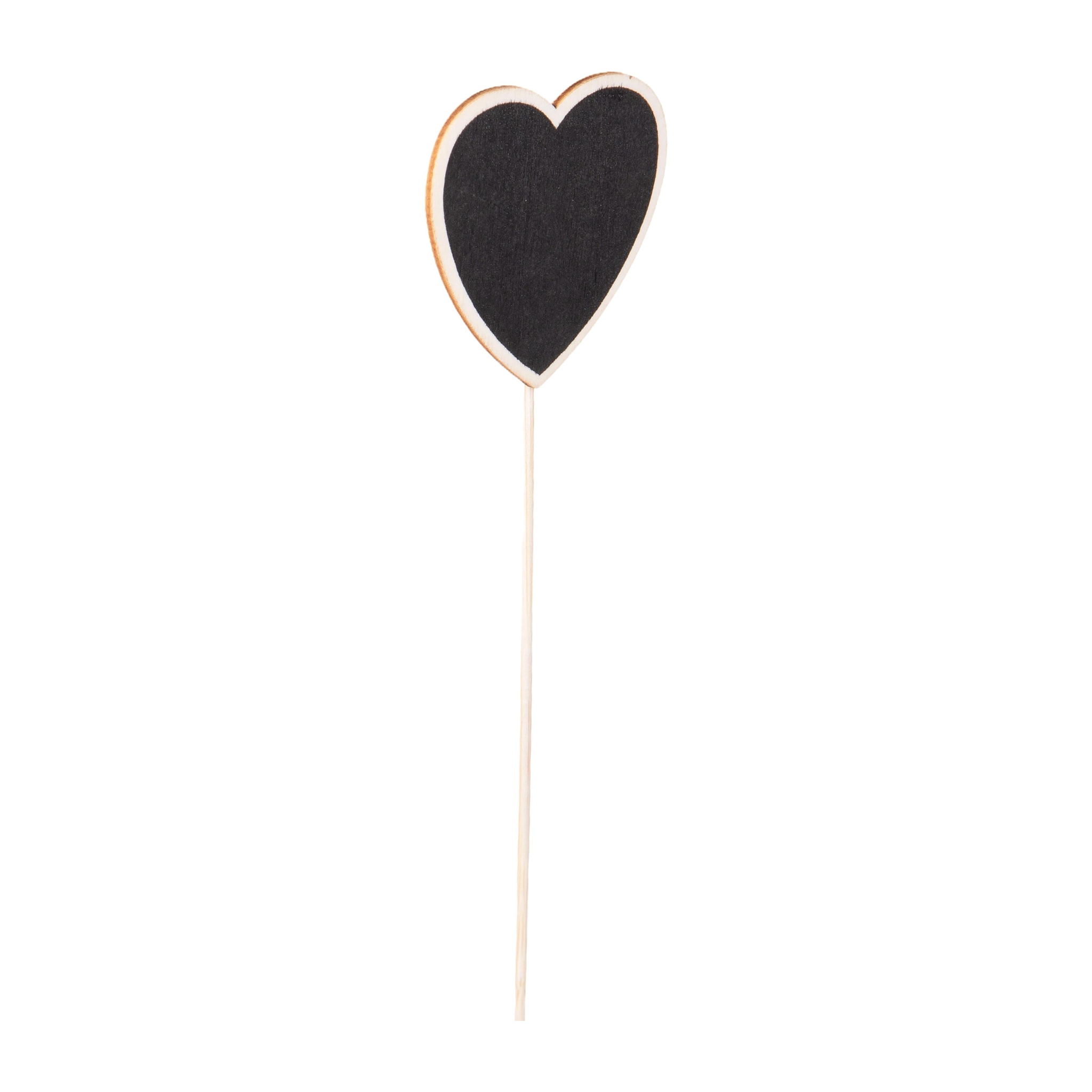 Pick Con Cuore Lavagna Confezione Da 12 Pz - Pezzi 4 - 6,5X30X6,5cm - Colore nero - Bianchi Dino -