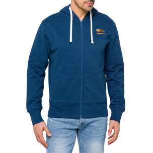 Felpa WAISAI full zip con cappuccio in cotone Blu chiaro