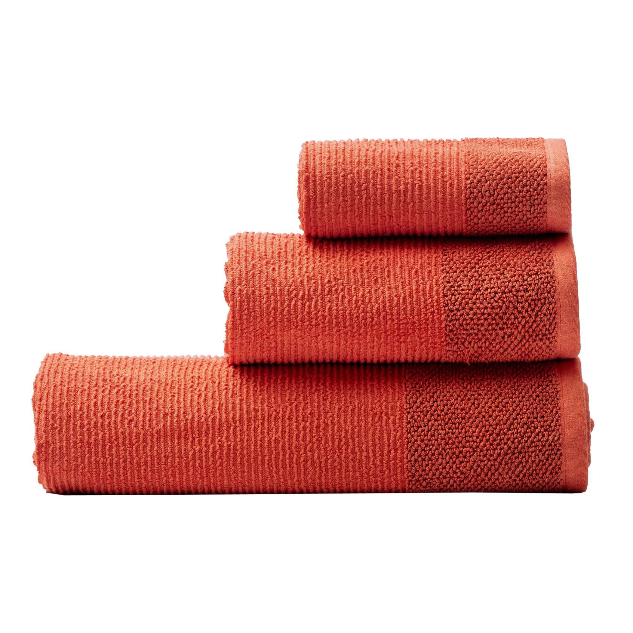 Set 3pc toalla de baño (tocador 30x50cm + manos 50x90cm + baño 70x140cm) 450gsm 100%algodón rojo 'rainbow'