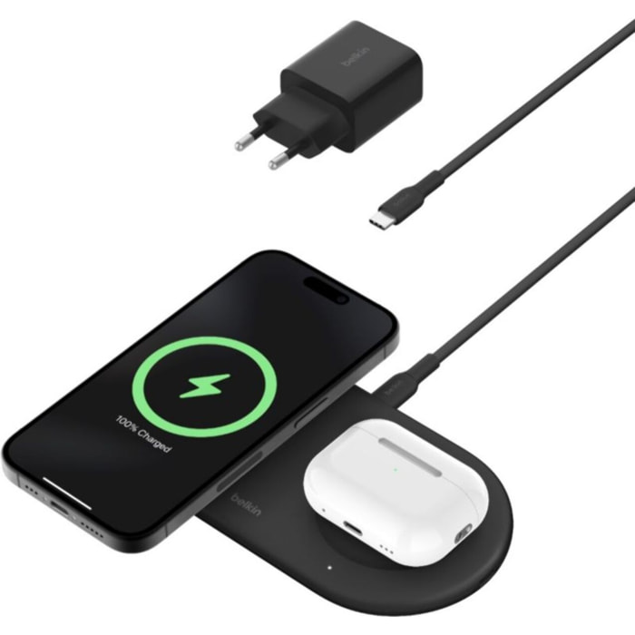 Chargeur induction BELKIN station de recharge 15W 2 en 1