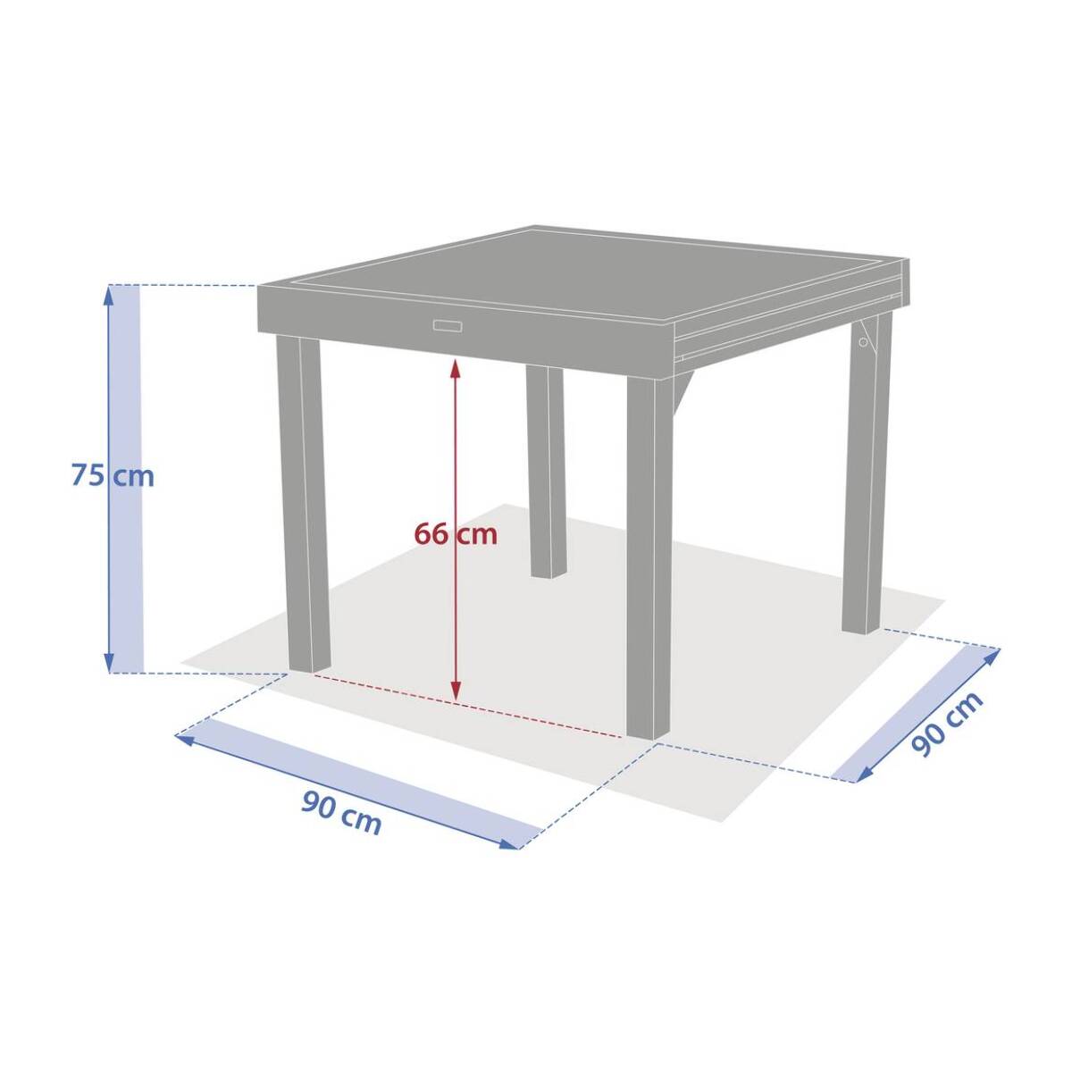 Table de jardin 8 places Piazza extensible café