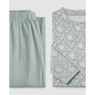 Pijama largo secret amira azul agua