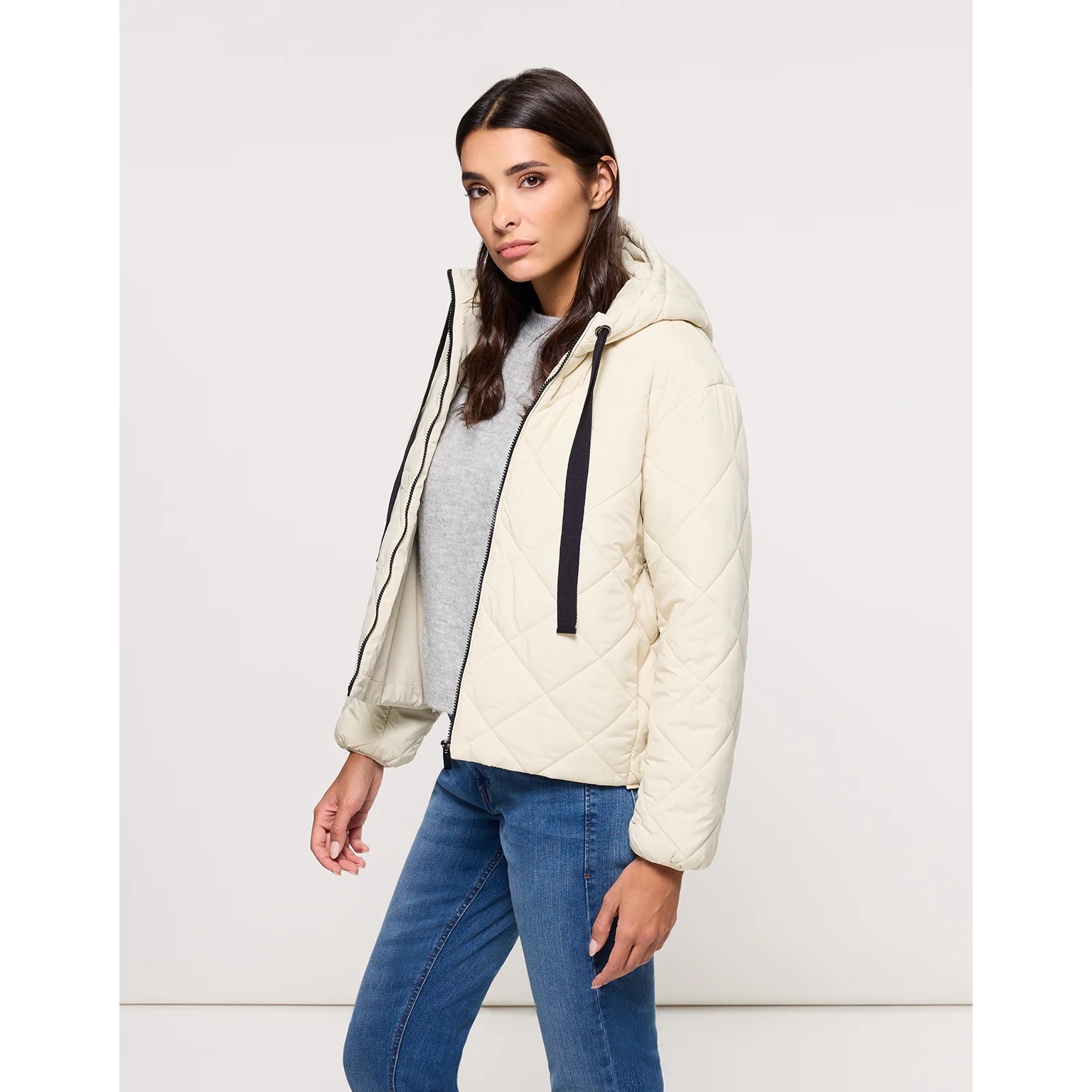 Chaqueta con Capucha Beige - Dumosa