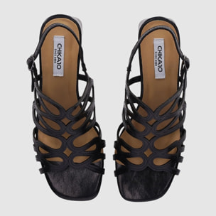 Sandalias - Negro - Tacón: 5 cm