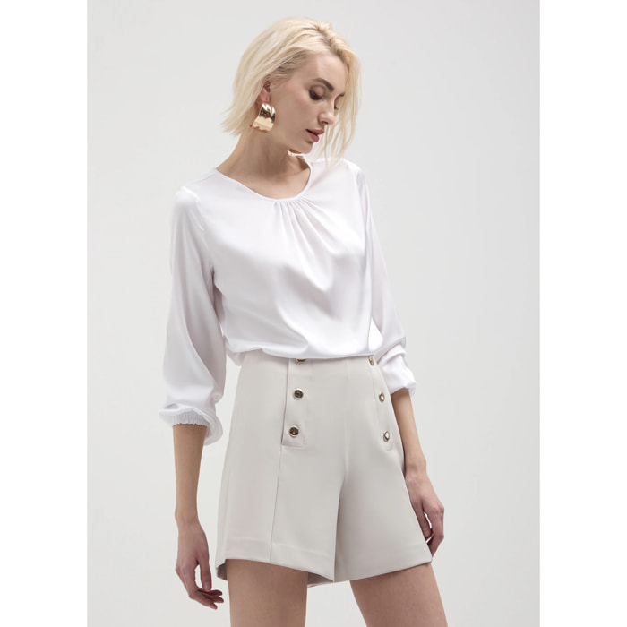Camicia a tunica in raso