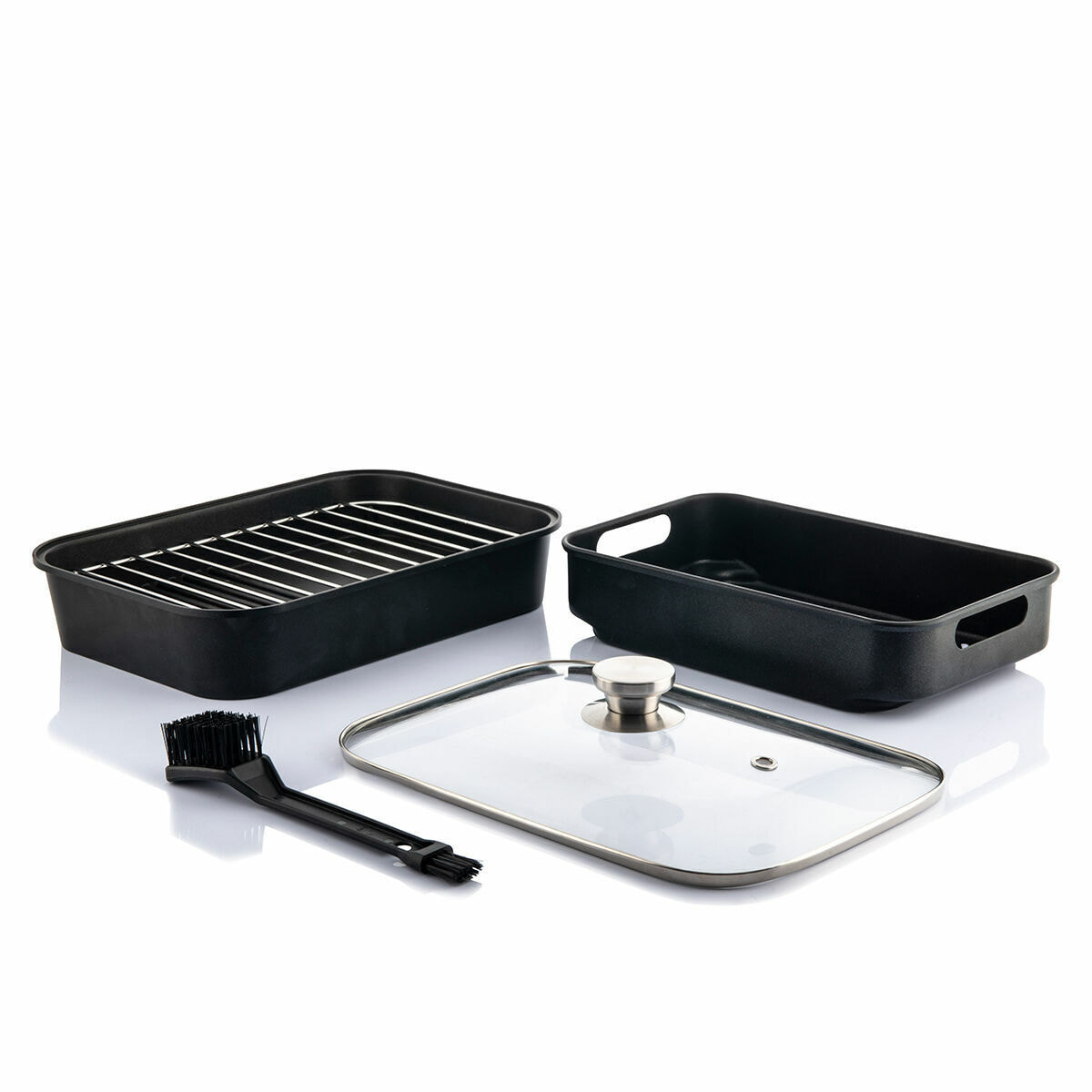 Friggitrice ad Aria con Grill, Accessori e Ricettario InnovaGoods Fryinn 12-in-1 6000 Nero Acciaio 3400 W 6 L