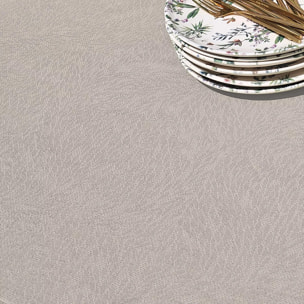 Nappe pur coton motif jacquard beige Paradia lin