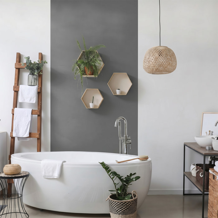 Rouleau adhésif décoratif Vinyle au Mètre - Gris tourterelle - Sticker Lavable Imperméable Mur Cuisine Meubles