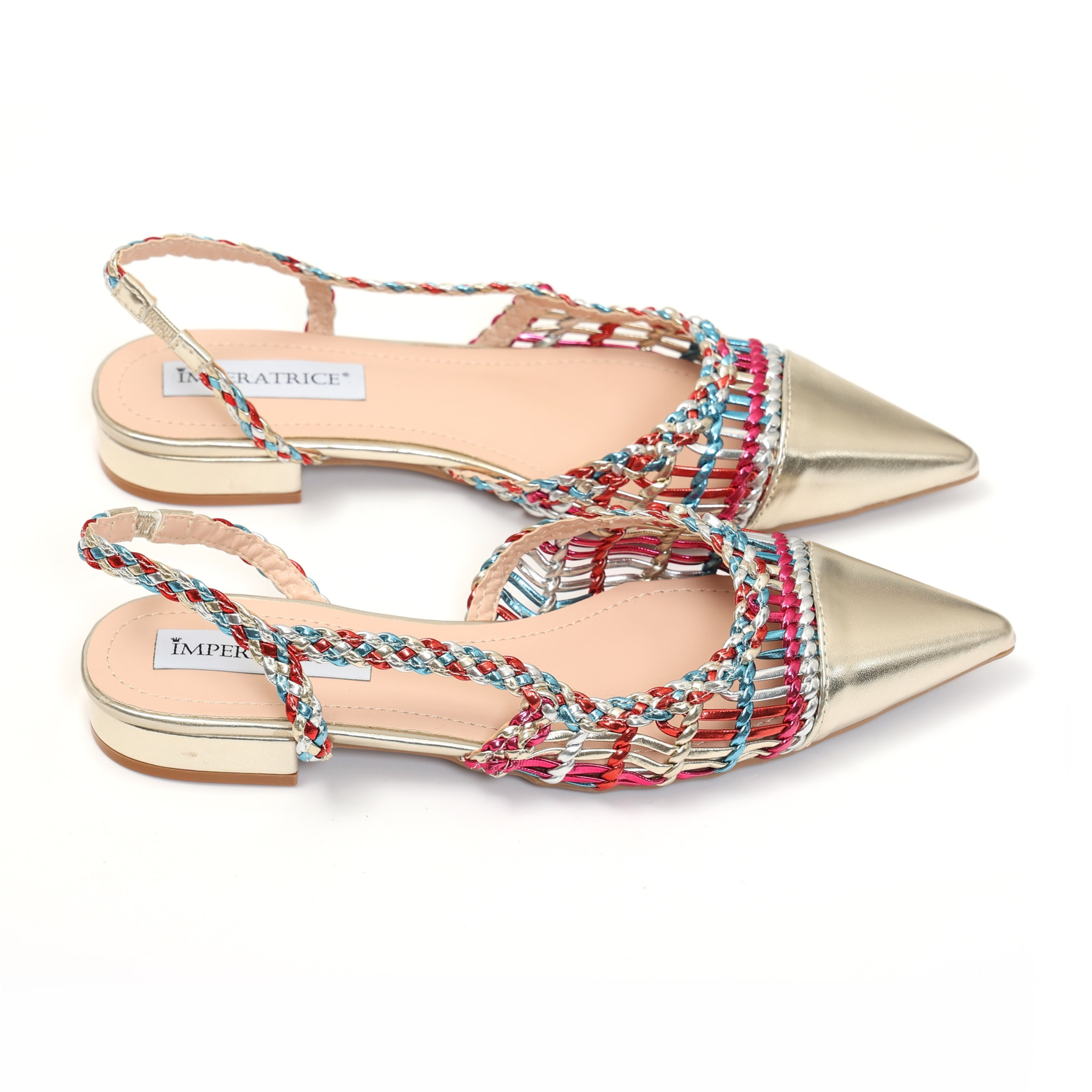 Ballerine in simil pelle con intreccio