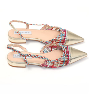 Ballerine in simil pelle con intreccio