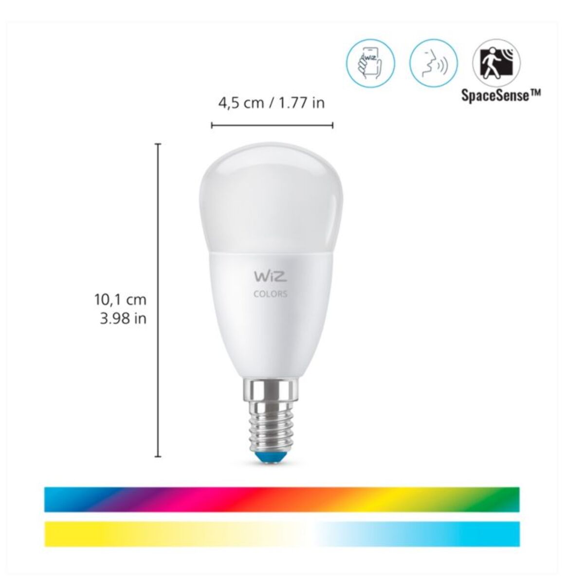 Ampoule LED connectée WIZ E14 Couleur Sphérique 40W