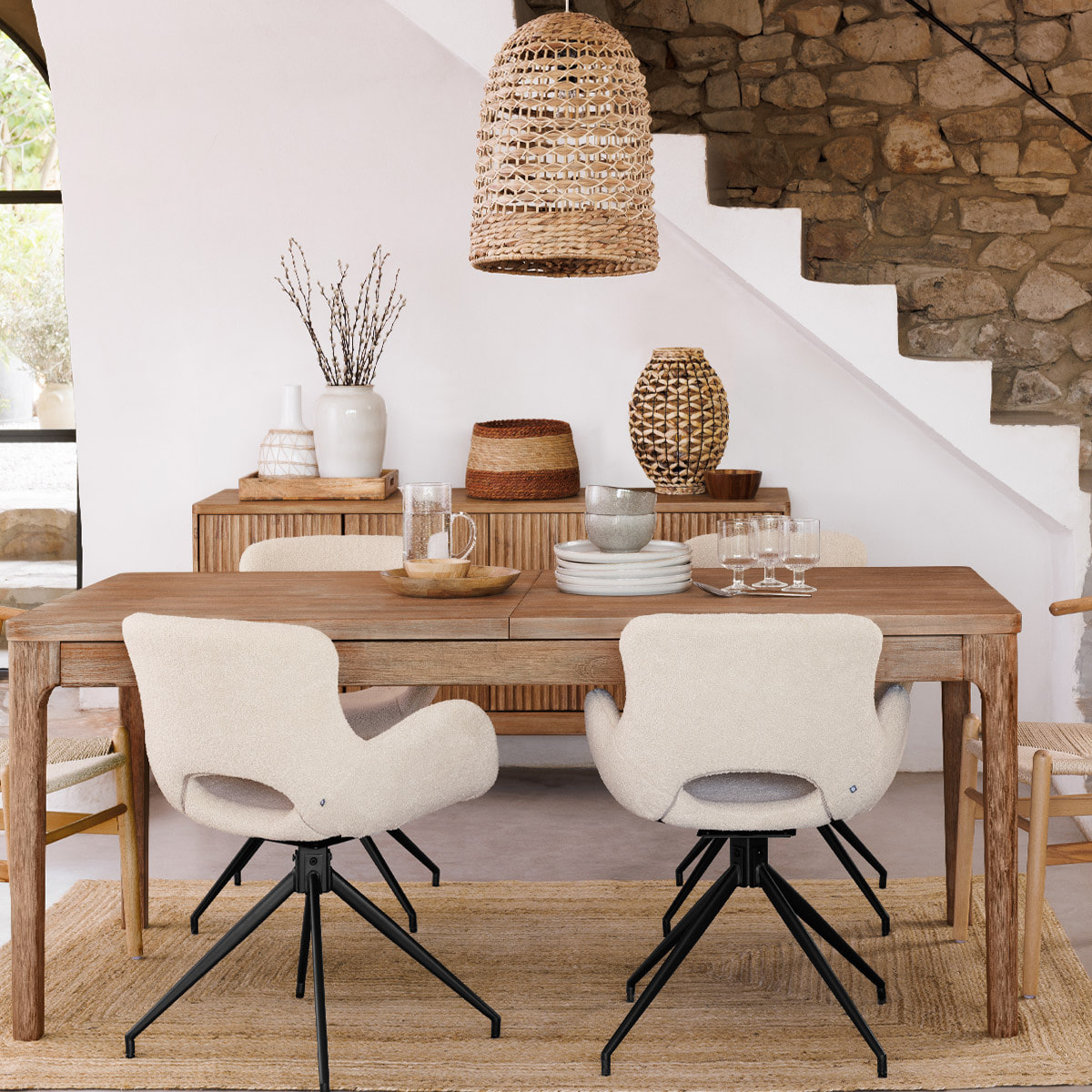 Fauteuil "Kale" blanc ivoire