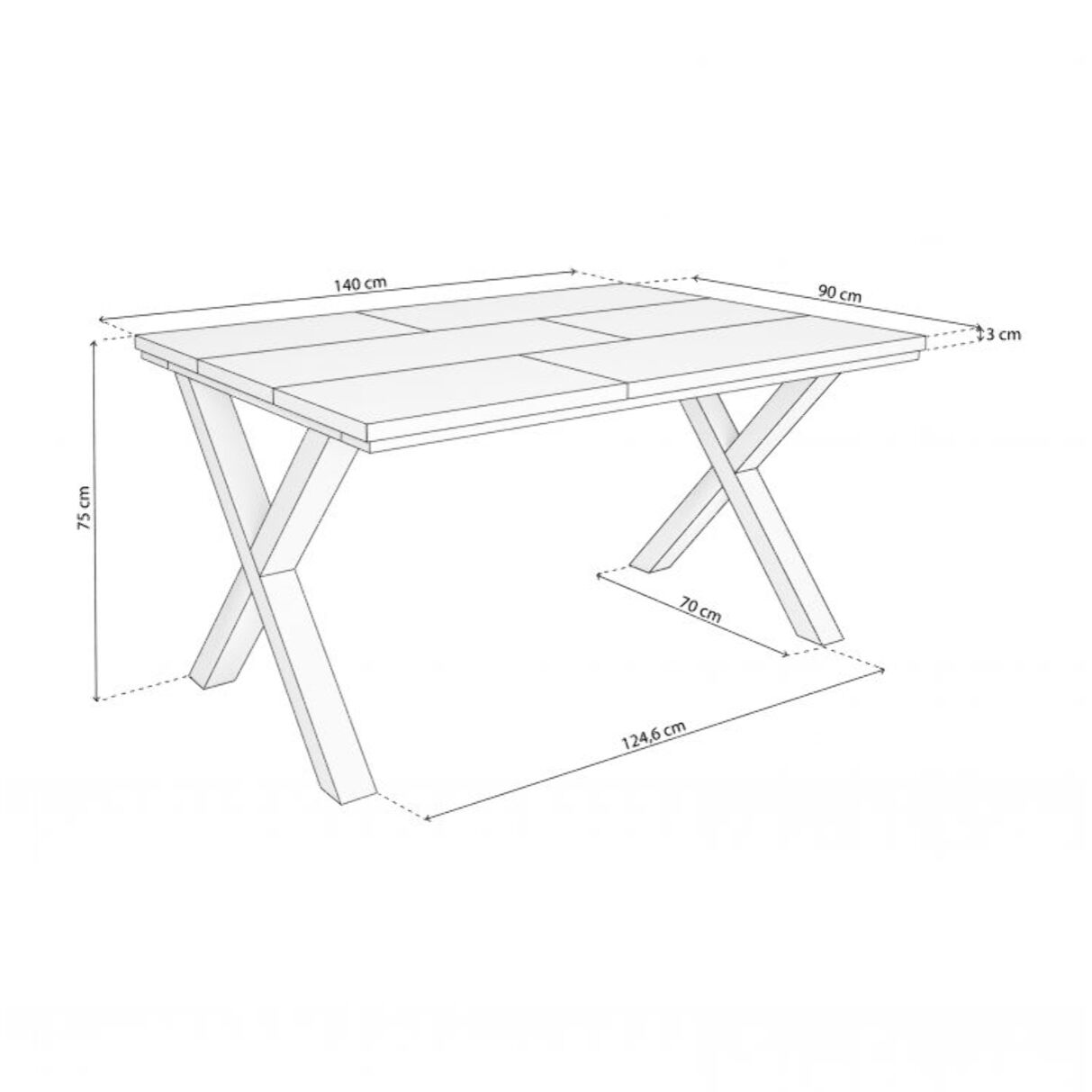Mesa de comedor Oana 140 Blanco