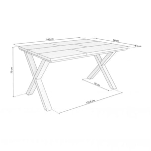 Mesa de comedor Oana 140 Blanco