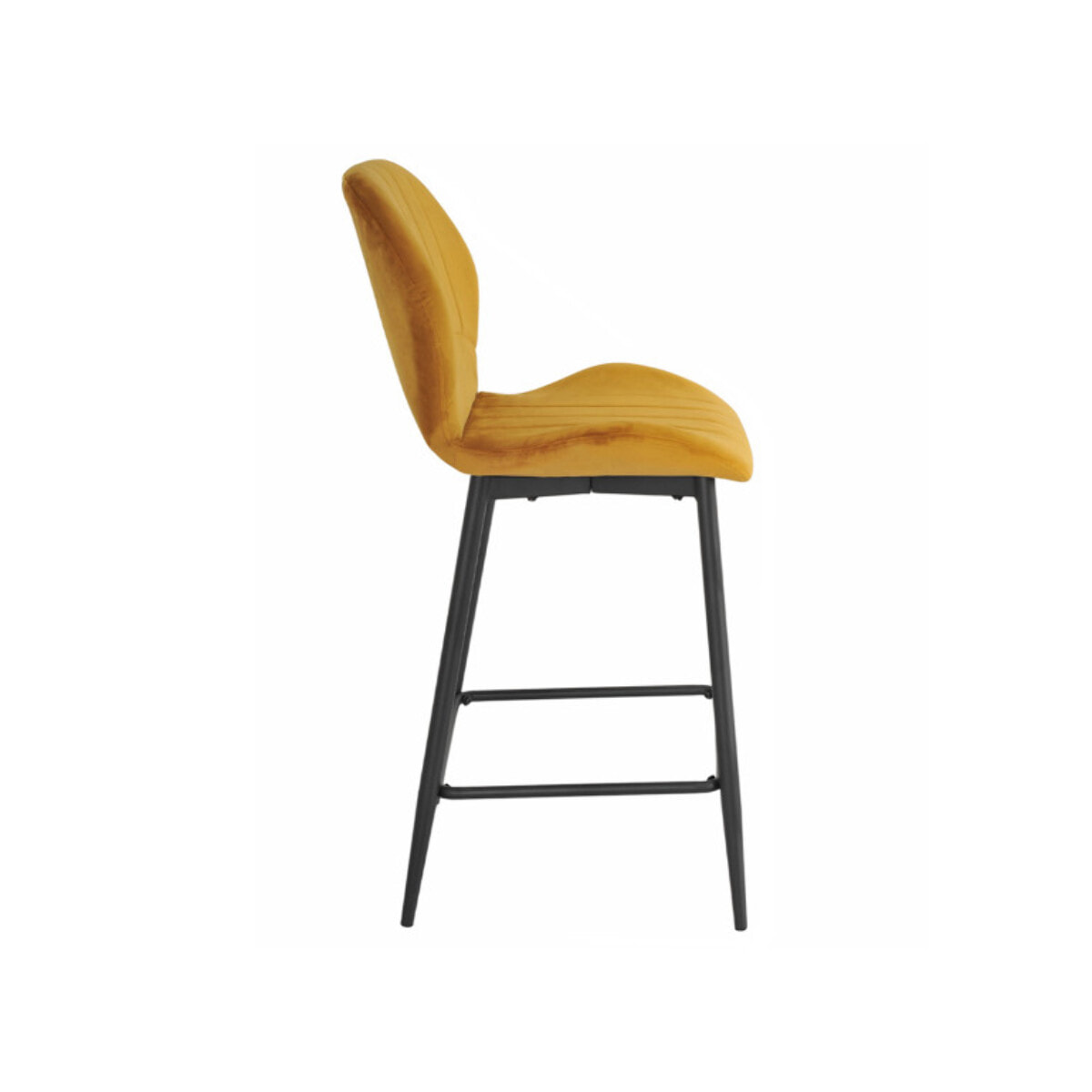 Chaise de bar en velours avec pieds en métal noir - FAUSTINE 2