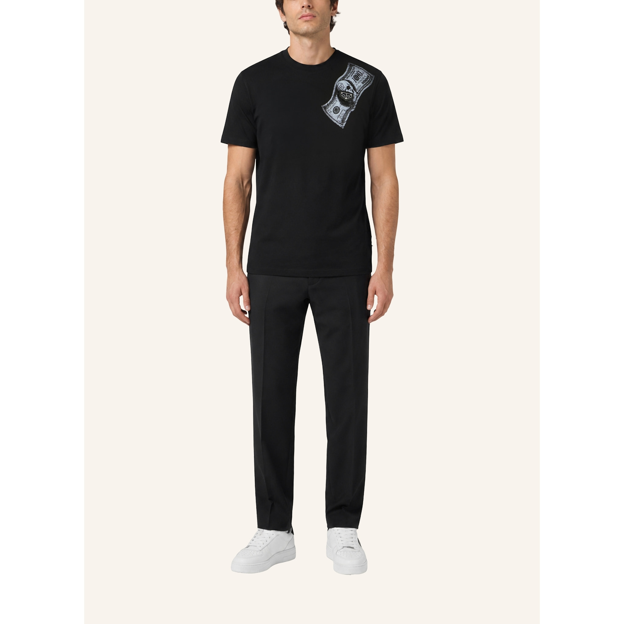 PHILIPP PLEIN Camiseta de cuello redondo y manga corta SKULL