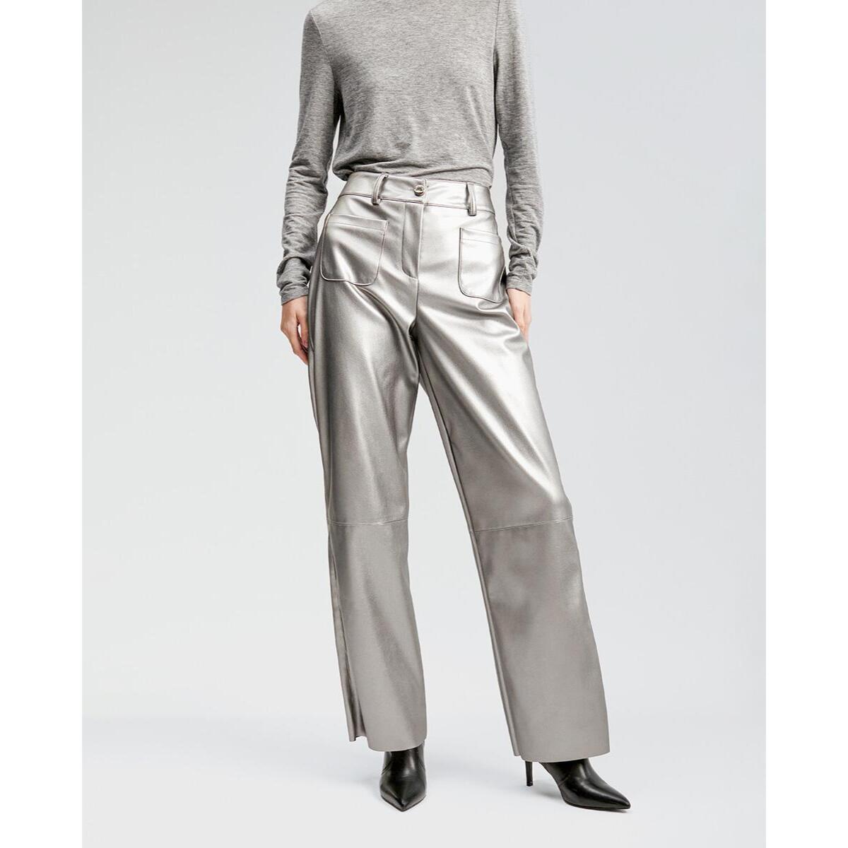 Pantaloni a gamba larga in PU