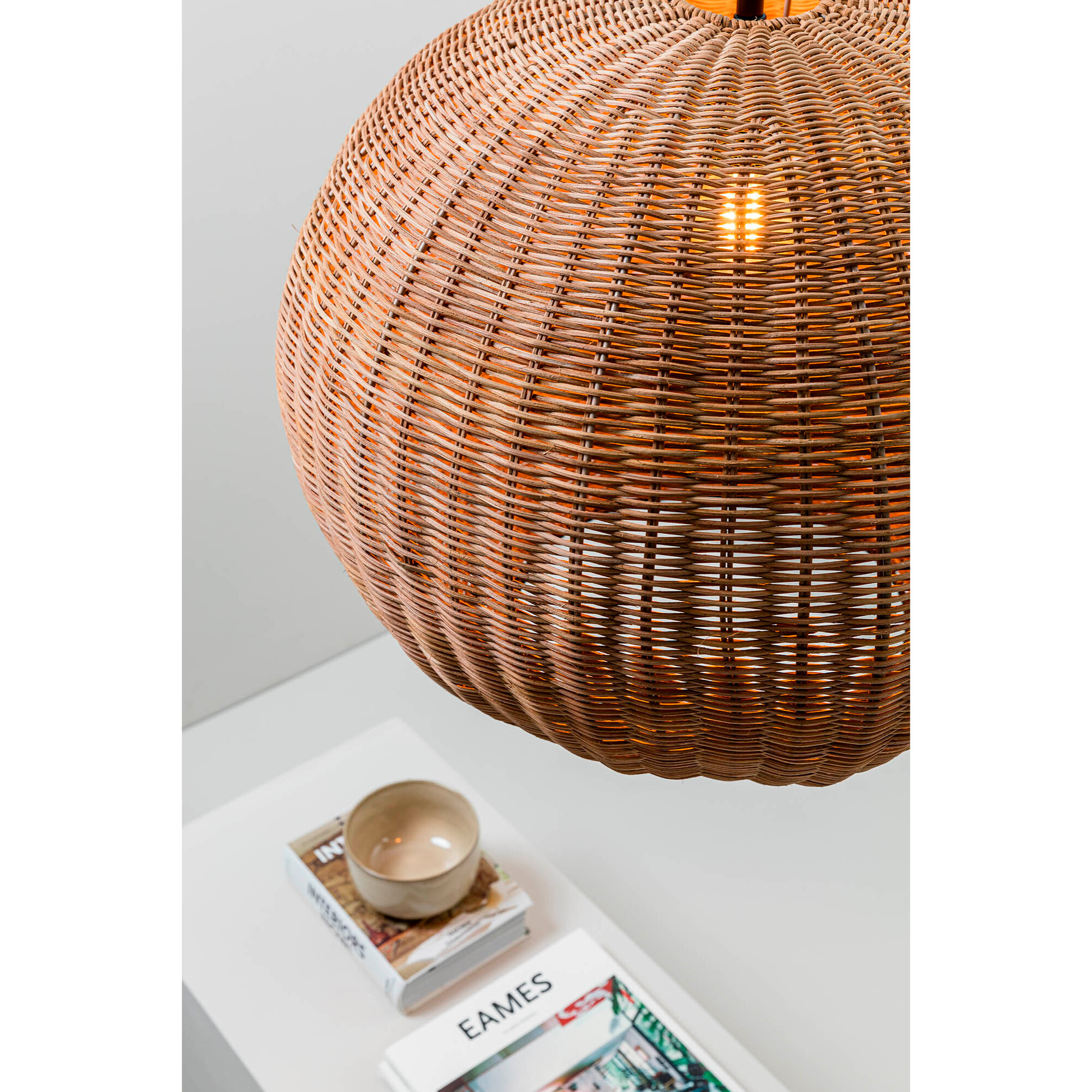 HAKA 530 Lampe suspension noire/rotin