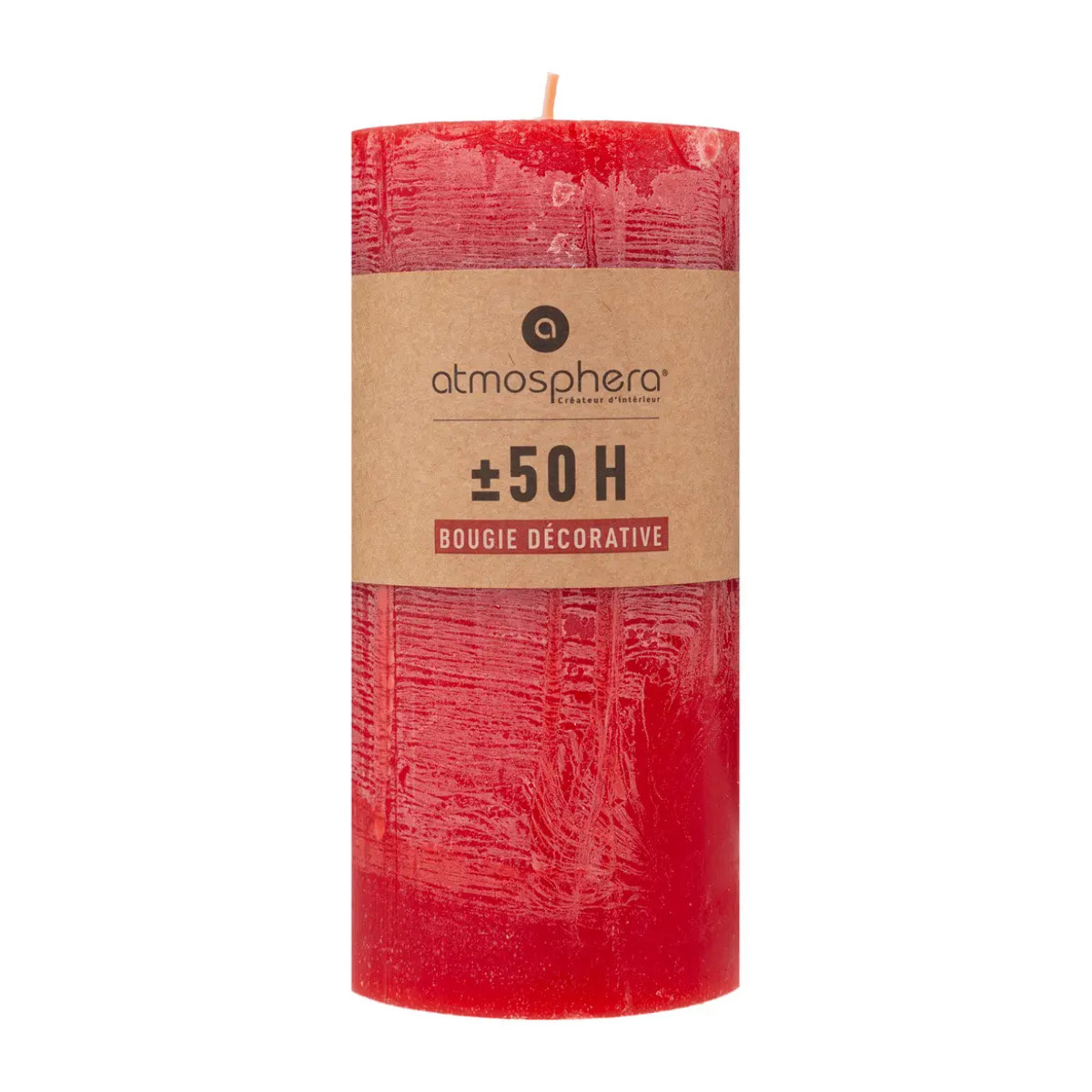 Bougie rustique - rouge - 445g