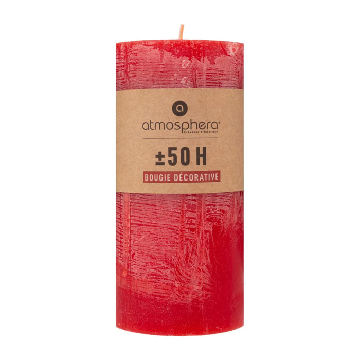 Bougie rustique - rouge - 445g