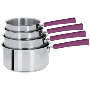 Set de 4 casseroles inox fixe