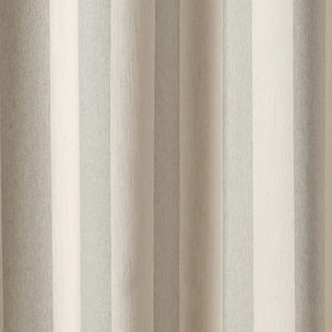 Rideau à rayures verticales en armure satin avec œillets - Gris clair