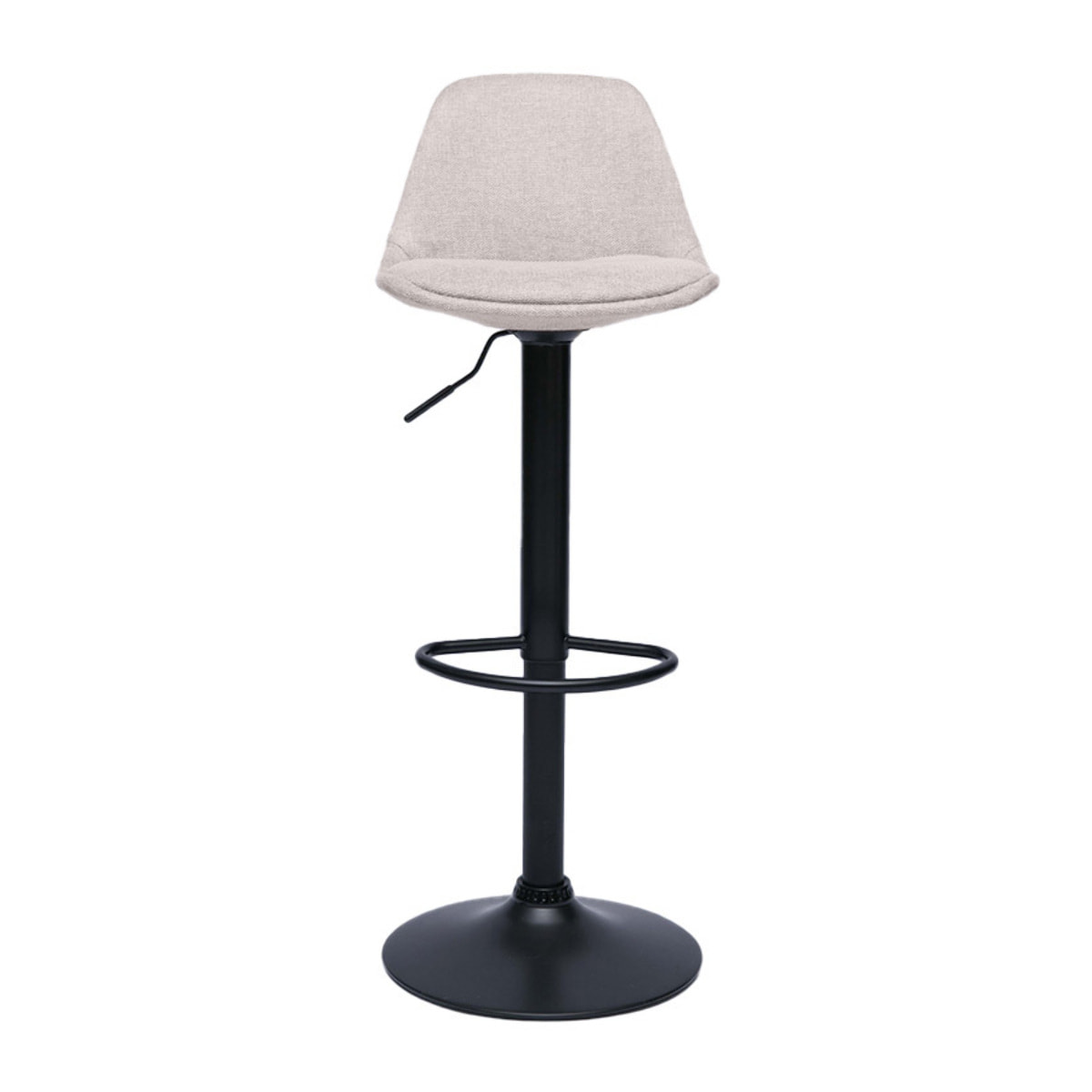 Tabourets de bar design en tissu effet velours texturé beige (lot de 2) STEEVY