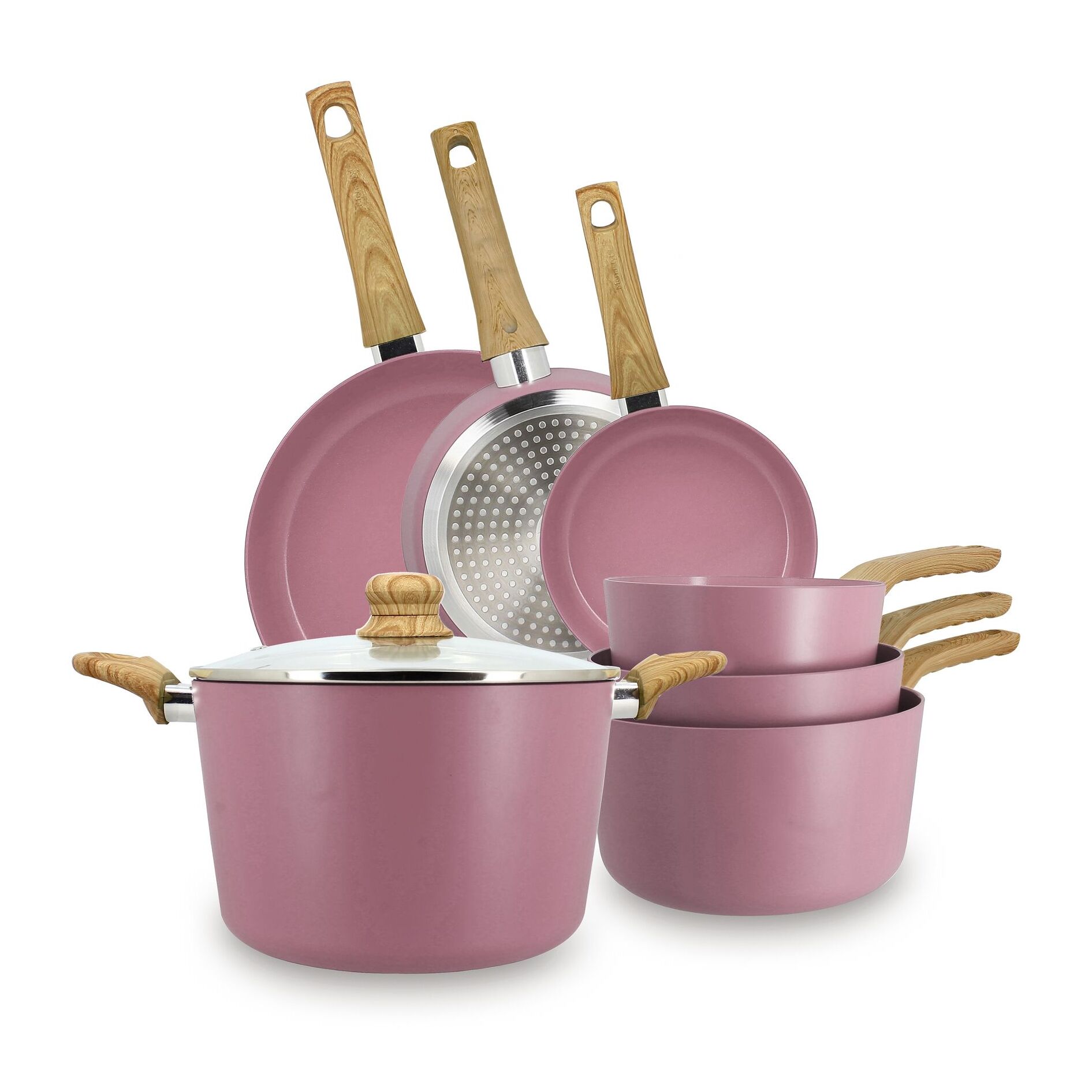 Batterie de cuisine 7 pièces en céramique lilas - tous feux COLORAMA